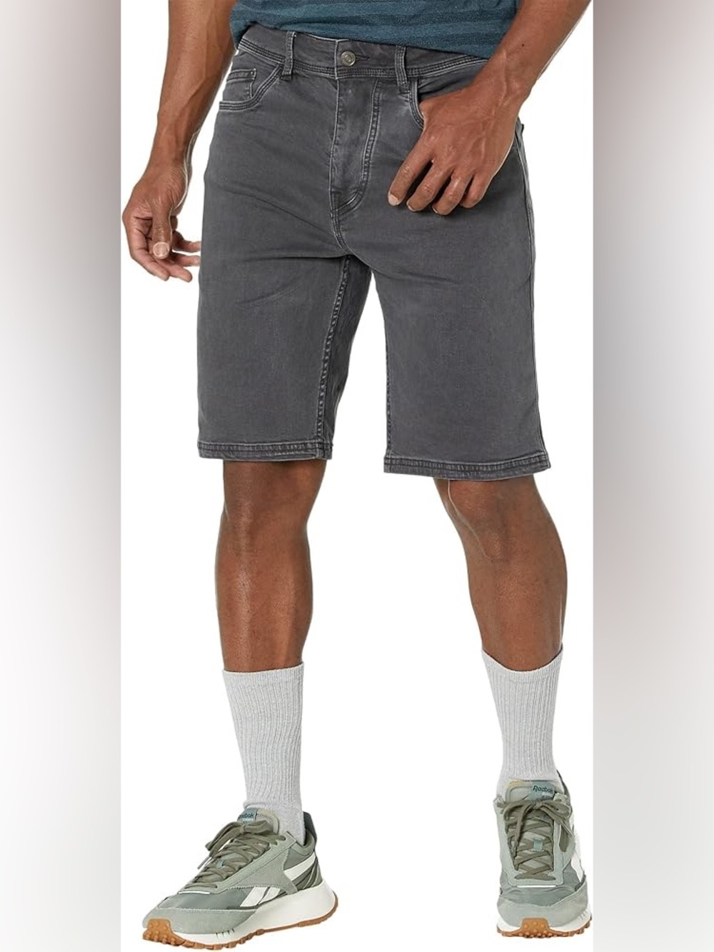 Prana Station Shorts Charcoal Grey Workwear Utility Hiking Organic Cotton Blend